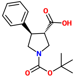 (image for) MC095242 (3S,4R)-1-(tert-Butoxycarbonyl)-4-phenylpyrrolidine-3-carboxylic acid